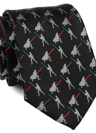 Star Wars Darth Vader and Luke Skywalker LIGHTSABER Battle Black Tie