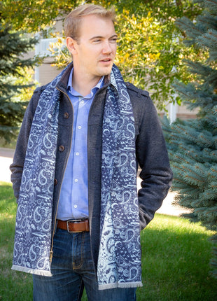 Star Wars Darth Vader Blue and Gray Paisley Scarf