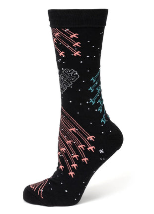 Star Wars X-Wing and TIE Fighter Battle Dress Socks and Lapel Pin Gift Set