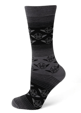 Star Wars Yoda Black Charcoal Dress Socks and Jedi Crest Lapel Pin Gift Set