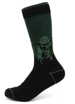 Star Wars Yoda Green Dress Socks and Jedi Order Crest Lapel Pin Gift Set