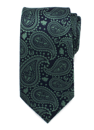 Star Wars Yoda Green and Blue Paisley Tie