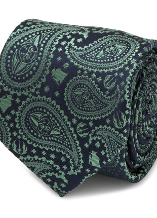 Star Wars Yoda Green and Blue Paisley Tie