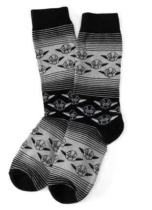Star Wars Yoda Green, Gray, and Black Ombre Dress Socks and Jedi Crest Lapel Pin Gift Set