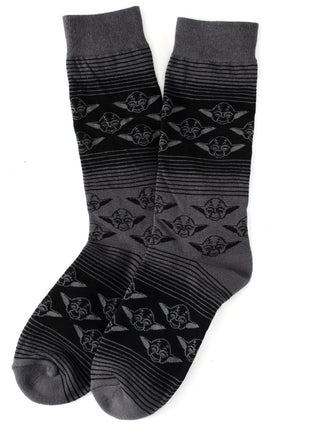 Star Wars Yoda Green, Gray, and Black Ombre Dress Socks and Jedi Crest Lapel Pin Gift Set