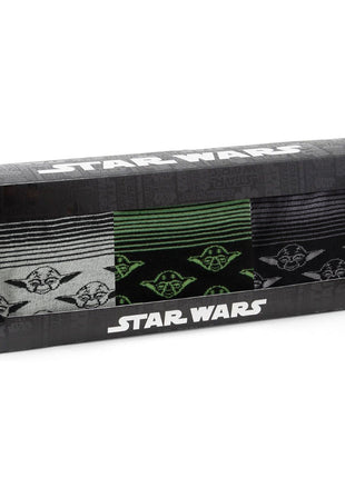 Star Wars Yoda Green, Gray, and Black Ombre Dress Socks and Jedi Crest Lapel Pin Gift Set