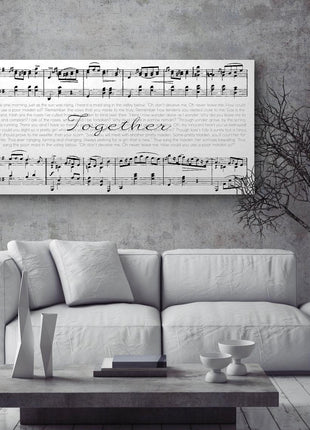 Sheet Music Song Lyrics On Canvas
