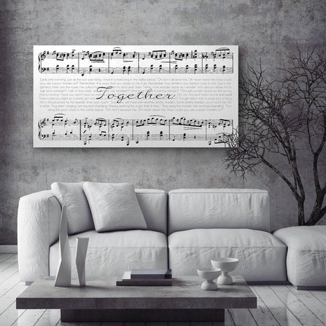 Sheet Music Song Lyrics On Canvas