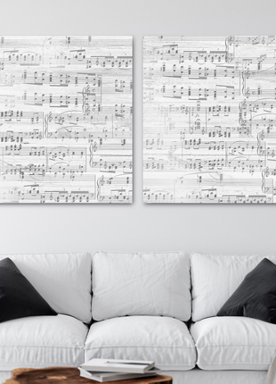 Split Sheet Music Art - Silver Tone