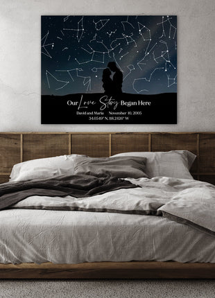Our Love Story Began Here: Wedding, Anniversary, Night Sky Gift