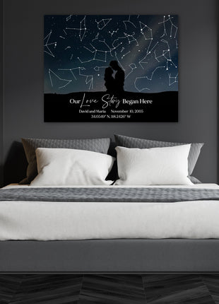 Our Love Story Began Here: Wedding, Anniversary, Night Sky Gift