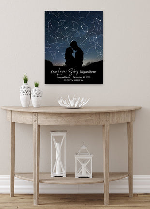 Our Love Story Began Here: Wedding, Anniversary, Night Sky Gift