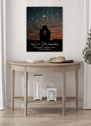 Our Love Story Began Here: Wedding, Anniversary, Night Sky Gift