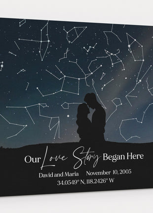 Our Love Story Began Here: Wedding, Anniversary, Night Sky Gift