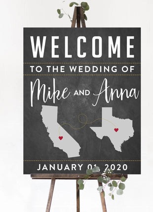 State Wedding Welcome Sign