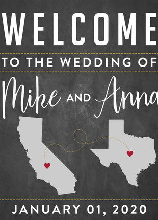 State Wedding Welcome Sign
