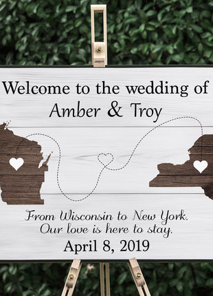 Rustic Sates Wedding Welcome Sign