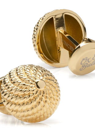 VDP 3D Colony Gold Stainless Cufflinks