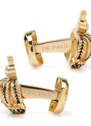 VDP 3D Crown Royal Gold Stainless Cufflinks