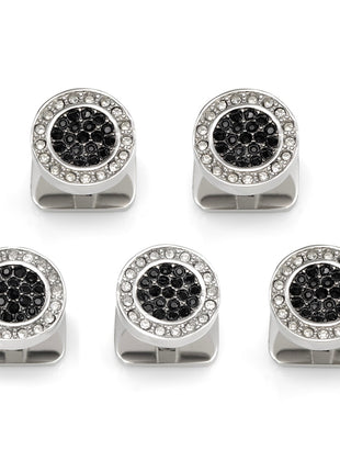 VDP White & Black Pave Crystals Studs