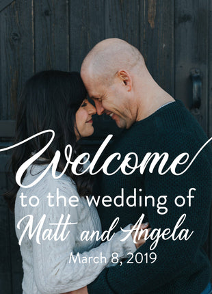 Vertical Wedding Welcome Sign