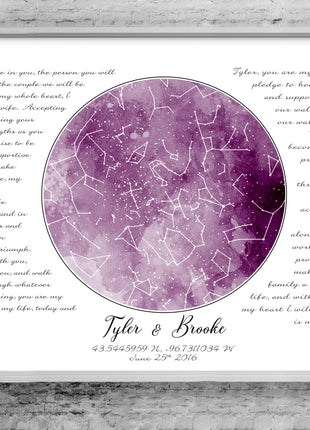 Watercolor Custom Star Map