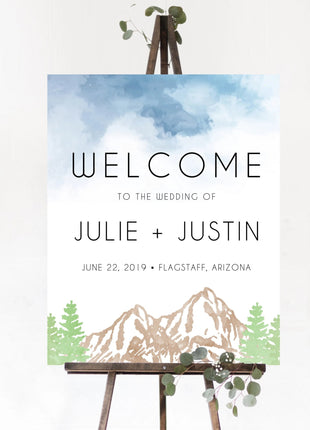 Watercolor Wedding Sign