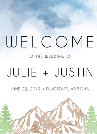 Watercolor Wedding Sign