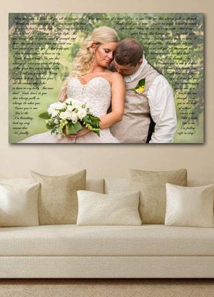 Wedding Vows With Photo On Canvas Second Anniversary Gift