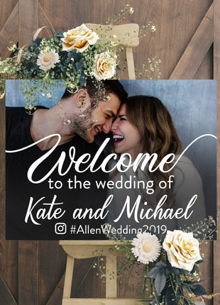 Wedding Hashtag Sign - Wedding Welcome Sign