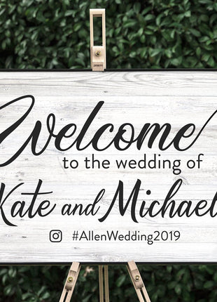 Wedding Welcome Sign - White Rustic Sign