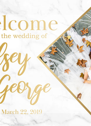 Wedding Welcome Sign - Gold Marble Edition
