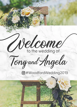 Wedding Welcome Sign - Marble Edition