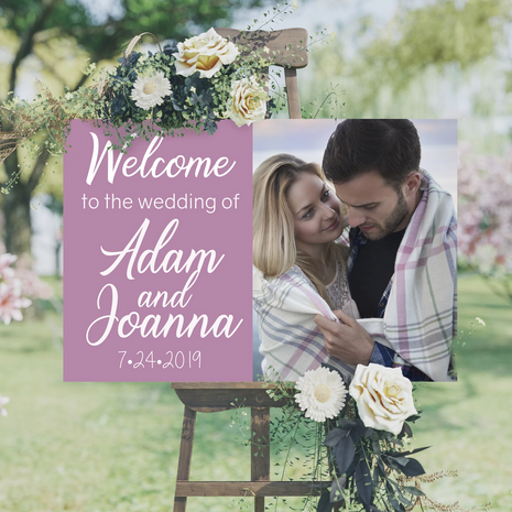 Wedding Welcome Sign - Picture and Names