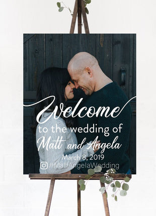 Vertical Wedding Welcome Sign