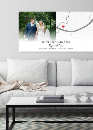 Personalized Wedding Location Map gift
