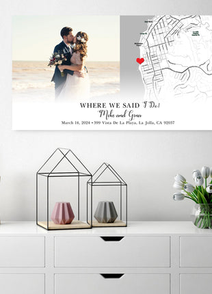 Personalized Wedding Location Map gift