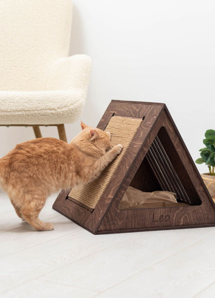 Stylish Wooden Cat Houses - Dark Walnut