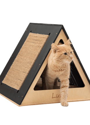 Stylish Wooden Cat Houses - Dark Walnut