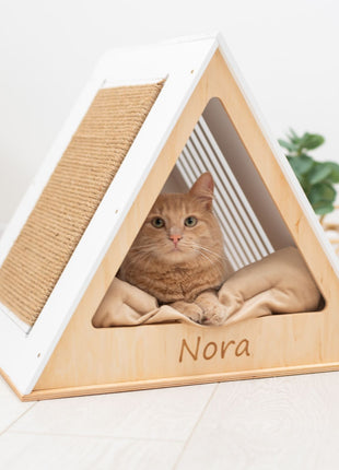 Stylish Wooden Cat Houses - White