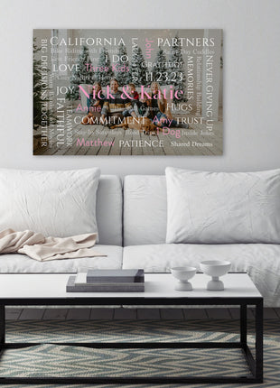 Personalized Word Art Photo Design: Custom Typography Overlay
