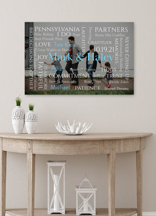 Personalized Word Art Photo Design: Custom Typography Overlay