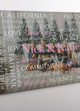 Personalized Word Art Photo Design: Custom Typography Overlay