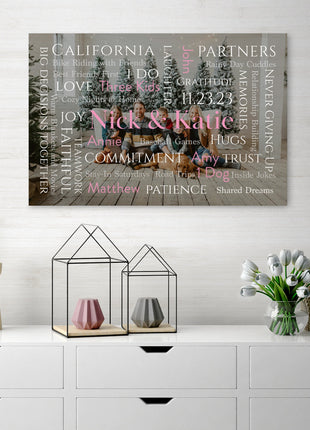 Personalized Word Art Photo Design: Custom Typography Overlay