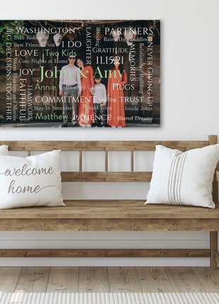 Personalized Word Art Photo Design: Custom Typography Overlay
