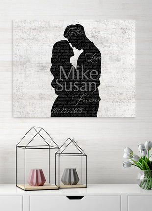 Personalized Word Silhouette: Custom Name, Highlight Words, Word Art Portrait