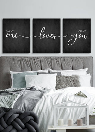 All Of Me Loves All Of You Sign - 3 Piece Canvas Art