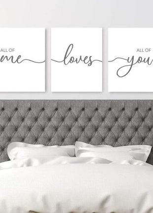 All Of Me Loves All Of You Sign - 3 Piece Canvas Art