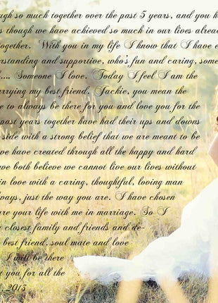 First Wedding Anniversary Gift - Your Wedding Vows On Canvas