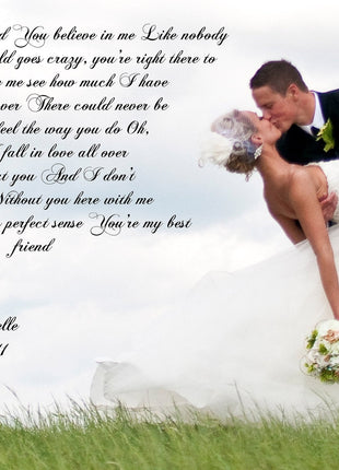 First Wedding Anniversary Gift - Your Wedding Vows On Canvas